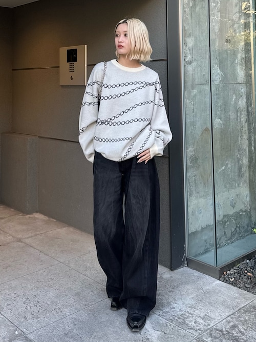 シンセティックレザーナイロンコンビハーフムーンバッグ（ショルダー