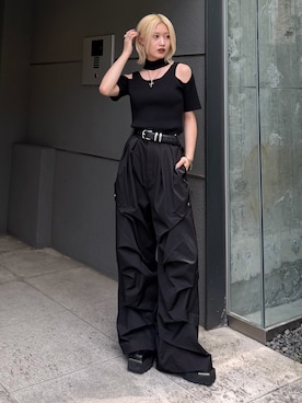 「Lui's（ルイス）のアイテム（パンツ）」を使った、mi-さん（レディース・156cm）の夏コーディネート