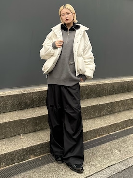 「アイテム（ダウンジャケット/コート）」を使った、mi-さん（レディース・156cm）の秋コーディネート