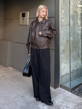 「アイテム（ブルゾン）」を使った、mi-さん（レディース・156cm）の秋コーディネート