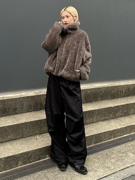 「アイテム（ブルゾン、グレー系）」を使った、mi-さん（レディース・156cm）の秋コーディネート