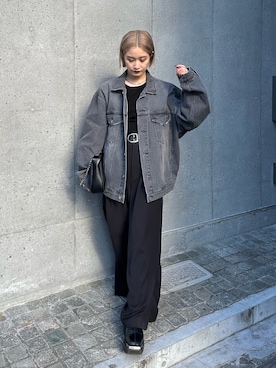 「Lui's（ルイス）のアイテム（ブルゾン）」を使った、mi-さん（レディース・156cm）の冬コーディネート