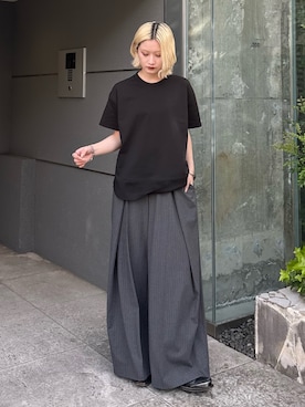 「Lui's（ルイス）のアイテム（スラックス）」を使った、mi-さん（レディース・156cm）の春コーディネート