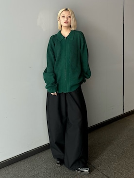 「Lui's（ルイス）のアイテム（パンツ）」を使った、mi-さん（レディース・156cm）の冬コーディネート