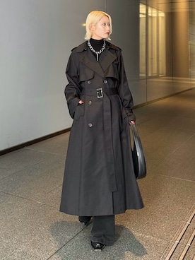 「アイテム（トレンチコート）」を使った、mi-さん（レディース・156cm）の秋コーディネート