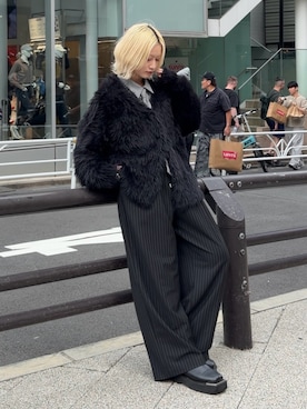 「Lui's（ルイス）のアイテム（パンツ）」を使った、mi-さん（レディース・156cm）の秋コーディネート