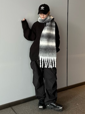 「マフラーコーデ」｜「アイテム（トップス）」を使った、mi-さん（レディース・156cm）の秋コーディネート