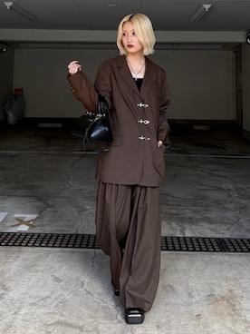 「Lui's（ルイス）の【mi-企画】スクエアトゥブーツ（ブーツ、ブラック系）」を使った、mi-さん（レディース・156cm）の夏コーディネート