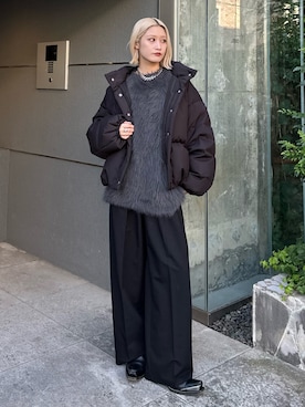 「オールブラックコーデ」｜mi-さん（レディース・156cm）の秋コーディネート