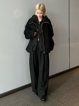 「アイテム（パーカー）」を使った、mi-さん（レディース・156cm）の秋コーディネート