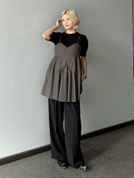 「Lui's（ルイス）のアイテム（シャツ/ブラウス）」を使った、mi-さん（レディース・156cm）の夏コーディネート