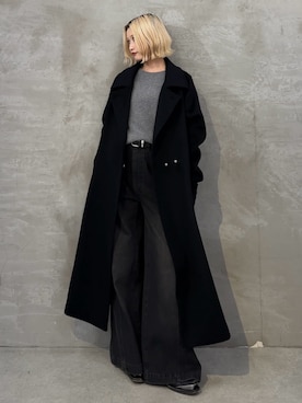 「アイテム（チェスターコート）」を使った、mi-さん（レディース・156cm）の秋コーディネート