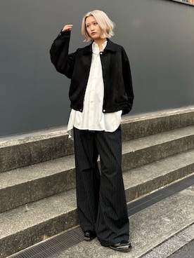 「アイテム（ブルゾン）」を使った、mi-さん（レディース・156cm）の秋コーディネート