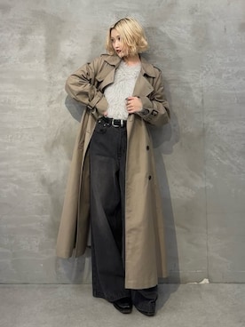 「アイテム（トレンチコート）」を使った、mi-さん（レディース・156cm）の秋コーディネート