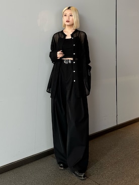 「Lui's（ルイス）のアイテム（パンツ）」を使った、mi-さん（レディース・156cm）の春コーディネート