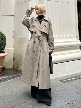 「ロングコートコーデ」｜mi-さん（レディース・156cm）の秋コーディネート