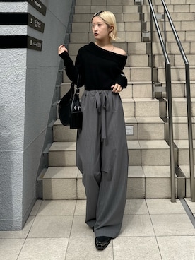 「アイテム（トップス）」を使った、mi-さん（レディース・156cm）の秋コーディネート