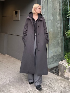 「アイテム（ステンカラーコート）」を使った、mi-さん（レディース・156cm）の秋コーディネート