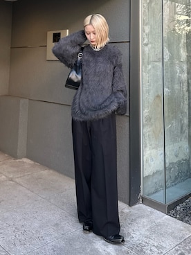 「オールブラックコーデ」｜mi-さん（レディース・156cm）の秋コーディネート