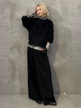 「アイテム（スラックス）」を使った、mi-さん（レディース・156cm）の冬コーディネート