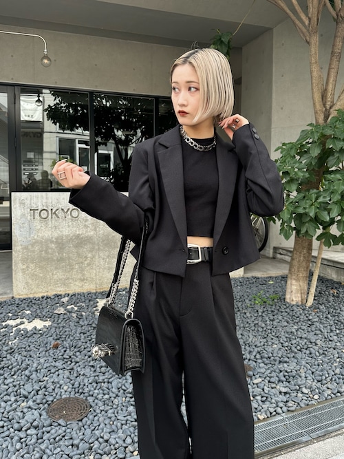デイリールック!! メロア ツイード 長袖 ジャケット(BLACK) 1694826378_500.jpg