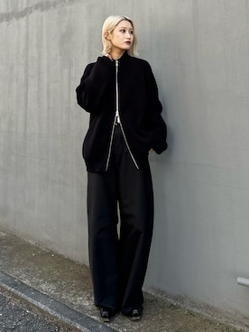 「アイテム（スラックス）」を使った、mi-さん（レディース・156cm）の秋コーディネート