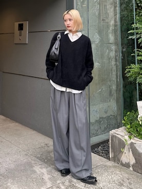 「モノトーンスタイル」｜mi-さん（レディース・156cm）の秋コーディネート