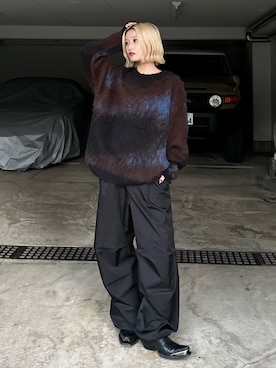 「アイテム（カーゴパンツ）」を使った、mi-さん（レディース・156cm）の秋コーディネート