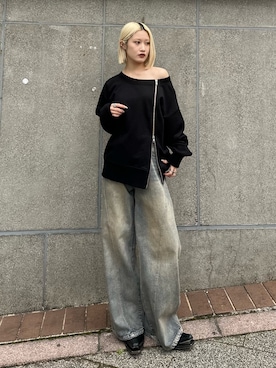 「Lui's（ルイス）のアイテム（パンツ）」を使った、mi-さん（レディース・156cm）の冬コーディネート