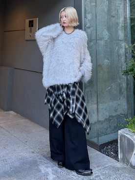 「Lui's（ルイス）のアイテム（シャツ/ブラウス）」を使った、mi-さん（レディース・156cm）の夏コーディネート