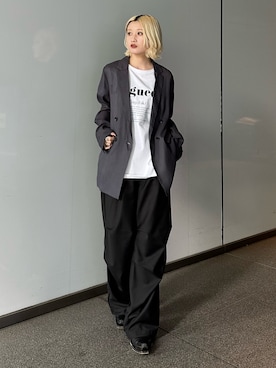 「Lui's（ルイス）のアイテム（パンツ）」を使った、mi-さん（レディース・156cm）の春コーディネート