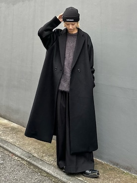 「アイテム（チェスターコート）」を使った、mi-さん（レディース・156cm）の秋コーディネート