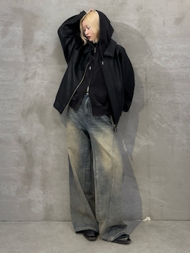 「Lui's（ルイス）のアイテム（パンツ）」を使った、mi-さん（レディース・156cm）の春コーディネート