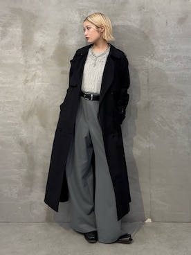 「アイテム（トレンチコート）」を使った、mi-さん（レディース・156cm）の秋コーディネート