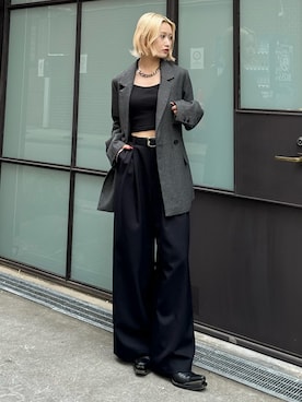 「アイテム（ベルト）」を使った、mi-さん（レディース・156cm）の秋コーディネート