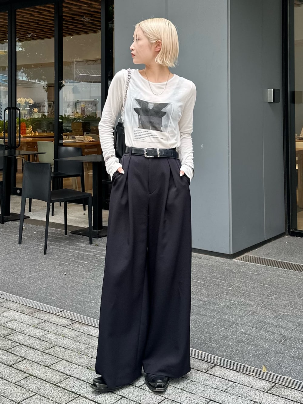 みーちゃん様 C6217 Tシャツモノトーンコーデ 夏の鉄板白Tは甘