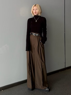 「Lui's（ルイス）の【mi-企画】スクエアトゥブーツ（ブーツ、ブラック系）」を使った、mi-さん（レディース・156cm）の夏コーディネート