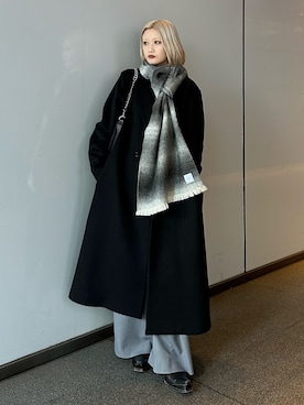 「アイテム（チェスターコート）」を使った、mi-さん（レディース・156cm）の秋コーディネート