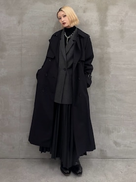 「アイテム（トレンチコート）」を使った、mi-さん（レディース・156cm）の秋コーディネート