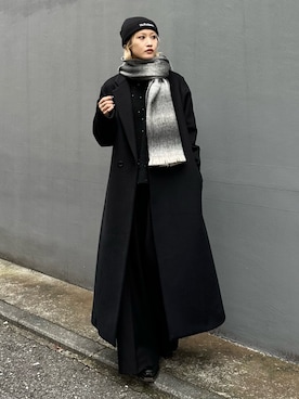 「オールブラックコーデ」｜mi-さん（レディース・156cm）の秋コーディネート