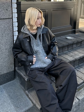 「アイテム（アクセサリー）」を使った、mi-さん（レディース・156cm）の冬コーディネート