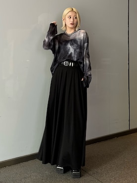 「Lui's（ルイス）の【mi-企画】シルバーチェーンネックレス（ネックレス、シルバー系）」を使った、mi-さん（レディース・156cm）の春コーディネート