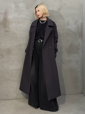 「アイテム（チェスターコート）」を使った、mi-さん（レディース・156cm）の秋コーディネート