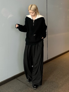 「オールブラックコーデ」｜mi-さん（レディース・156cm）の秋コーディネート