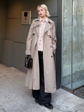 「アイテム（ジャケット/アウター、グレー系）」を使った、mi-さん（レディース・156cm）の冬コーディネート