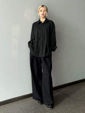 「Lui's（ルイス）のアイテム（スラックス）」を使った、mi-さん（レディース・156cm）の春コーディネート