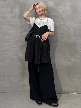 「Lui's（ルイス）のアイテム（シャツ/ブラウス）」を使った、mi-さん（レディース・156cm）の夏コーディネート