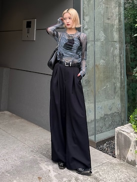 「モノトーンスタイル」｜mi-さん（レディース・156cm）の秋コーディネート