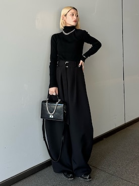 「アイテム（ネックレス）」を使った、mi-さん（レディース・156cm）の冬コーディネート