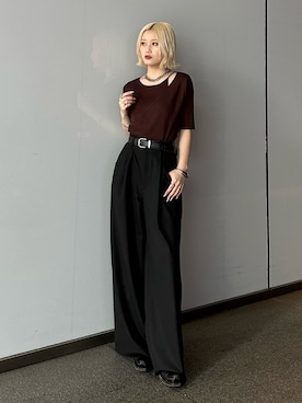 「Lui's（ルイス）のアイテム（トップス）」を使った、mi-さん（レディース・156cm）の春コーディネート